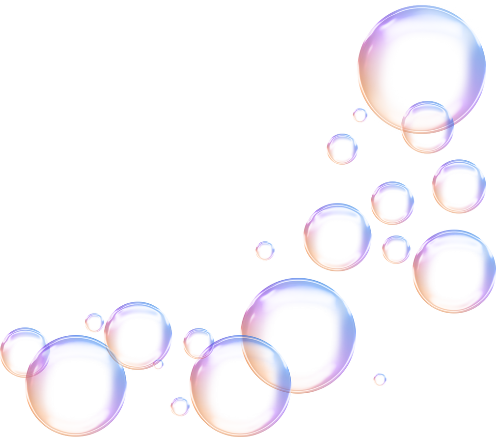 Realistic white soap bubbles. Bubbles are located on a transparent background. Flying soap bubbles.